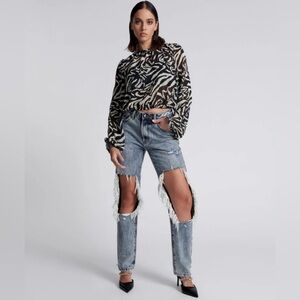 NWT One Teaspoon Awesome Baggies Jean Blue Blossom Size 25